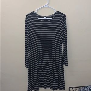 Black and white striped dress